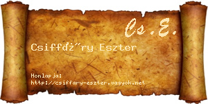 Csiffáry Eszter névjegykártya